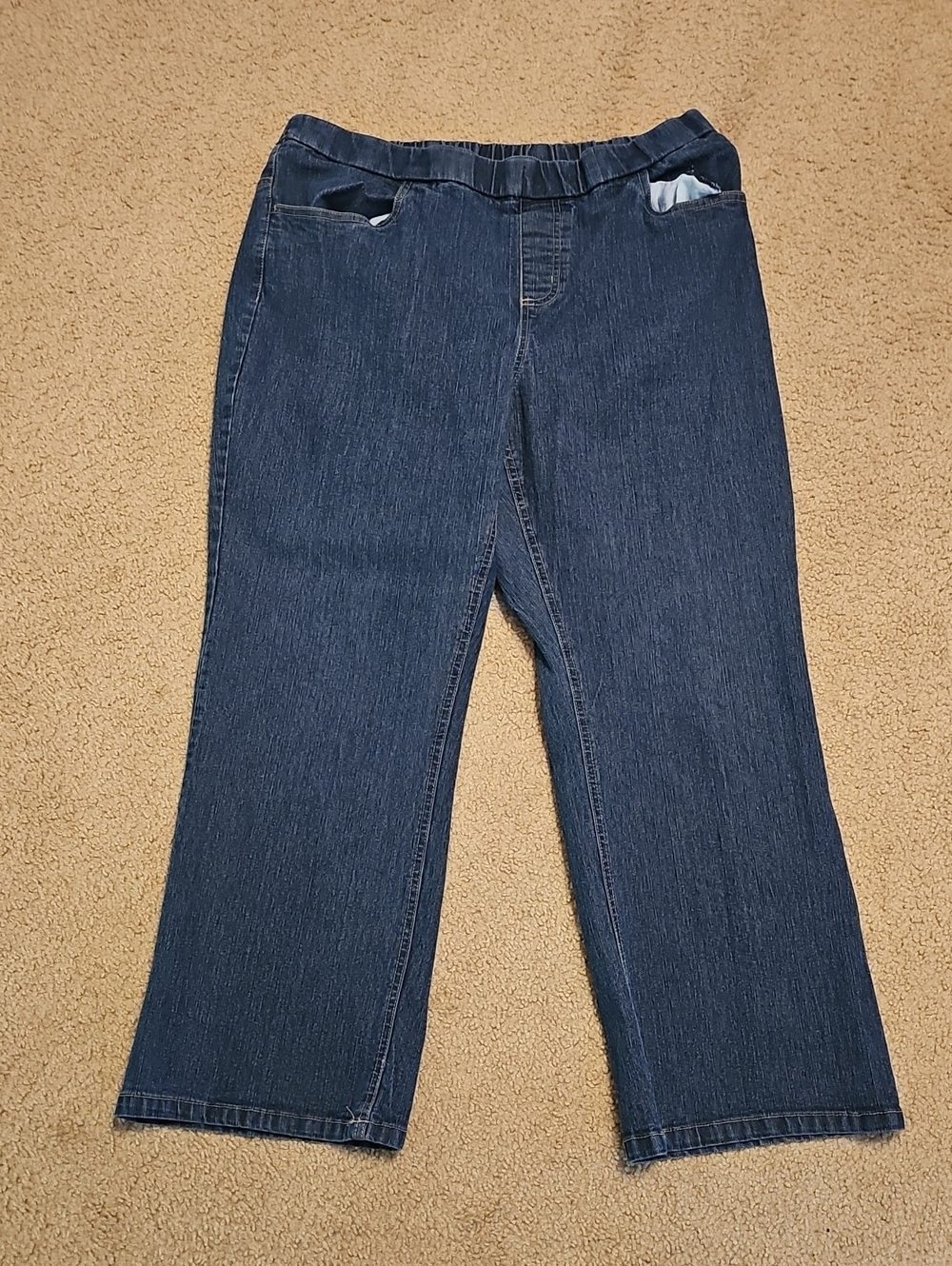 White Stag Women's Dark Blue Pull-On Straight Leg Trousers